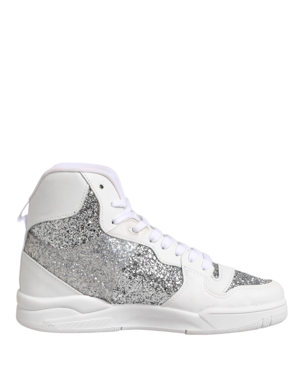 Weiß Silber High Top Frauen Turnschuhe Schuhe