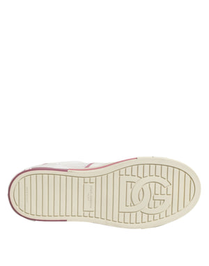 Weißes Leder DG Logo Low Top Sneakers Schuhe