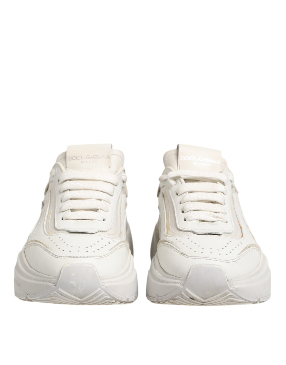 Weiße DAYMASTER Kalbsleder Sneakers Schuhe