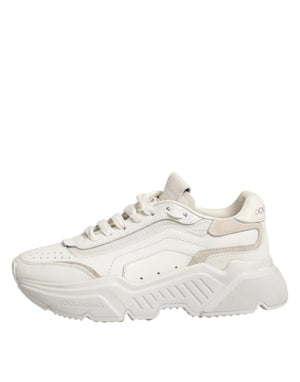 Weiße DAYMASTER Kalbsleder Sneakers Schuhe