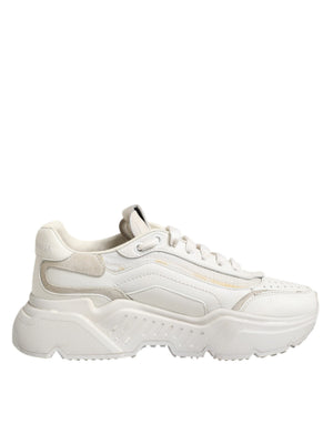 Weiße DAYMASTER Kalbsleder Sneakers Schuhe