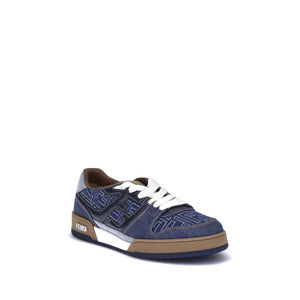 Dunkelblaue Baumwoll-Sneaker mit niedrigem Schaft