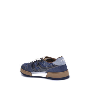 Dunkelblaue Baumwoll-Sneaker mit niedrigem Schaft