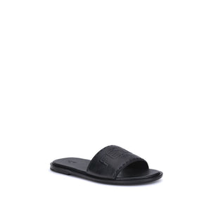 Schwarze Kalbsleder Bos Taurus Sandalen