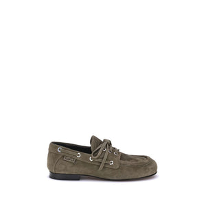 Beigefarbene Wildleder-Slipper aus Ziegenleder