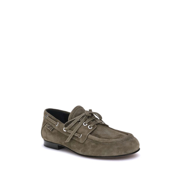 Beigefarbene Wildleder-Slipper aus Ziegenleder