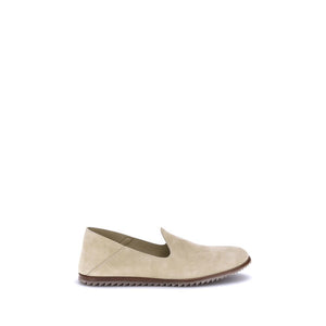 Beigefarbene Kalbshaut Bos Taurus Slip-On Loafer