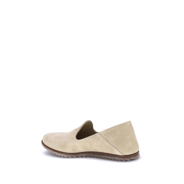 Beigefarbene Kalbshaut Bos Taurus Slip-On Loafer
