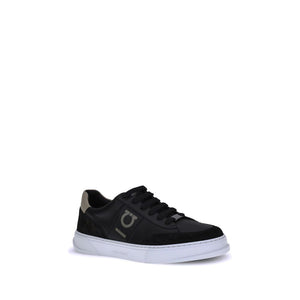 Schwarze Low-Top-Sneaker aus Kalbsleder Bos Taurus