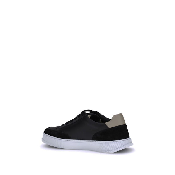 Schwarze Low-Top-Sneaker aus Kalbsleder Bos Taurus