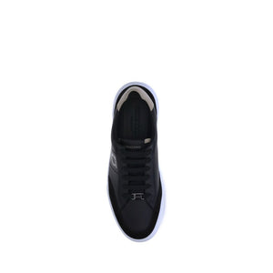Schwarze Low-Top-Sneaker aus Kalbsleder Bos Taurus
