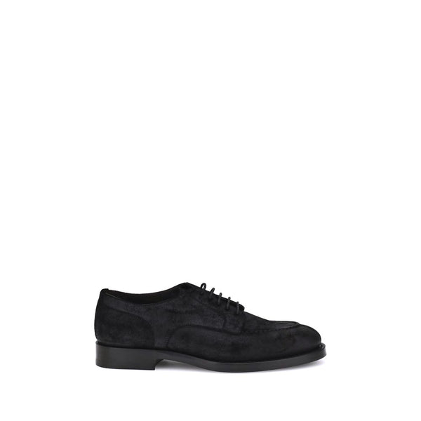 Schwarze Kalbsleder Bos Taurus Oxford- und Derby-Schuhe