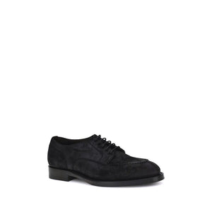 Schwarze Kalbsleder Bos Taurus Oxford- und Derby-Schuhe