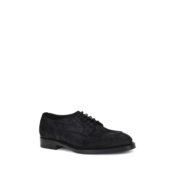 Schwarze Kalbsleder Bos Taurus Oxford- und Derby-Schuhe