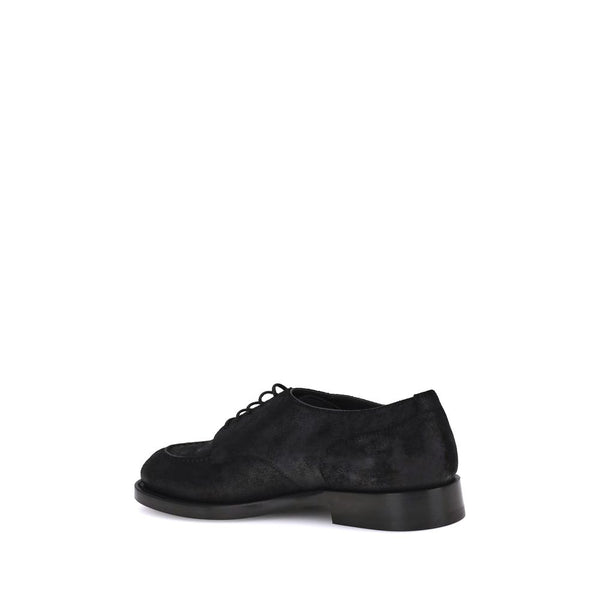 Schwarze Kalbsleder Bos Taurus Oxford- und Derby-Schuhe