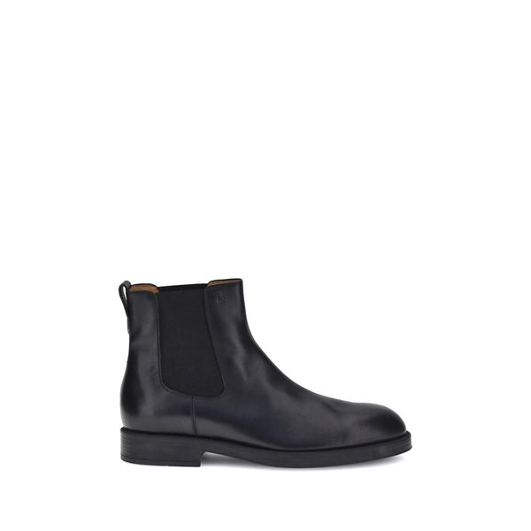 Schwarze Kalbshaut-Stiefeletten im Chelsea-Stil aus Bos Taurus-Leder