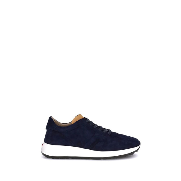 Dunkelblaue Kalbshaut Bos Taurus Sneakers mit niedrigem Schaft