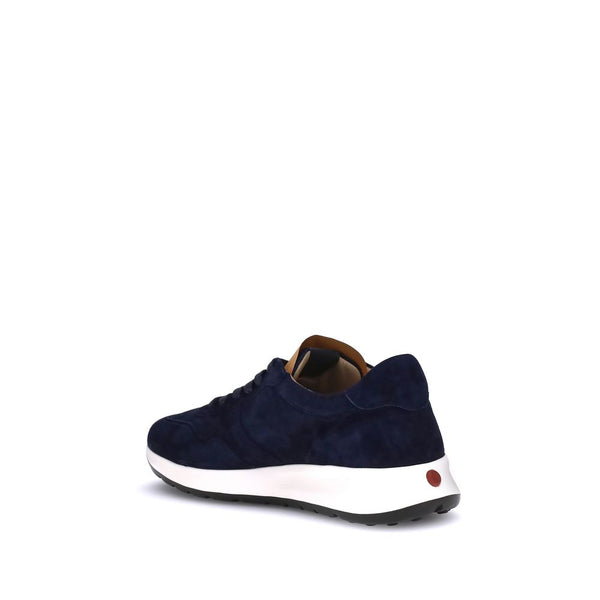 Dunkelblaue Kalbshaut Bos Taurus Sneakers mit niedrigem Schaft
