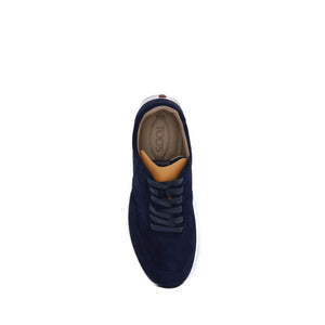 Dunkelblaue Kalbshaut Bos Taurus Sneakers mit niedrigem Schaft