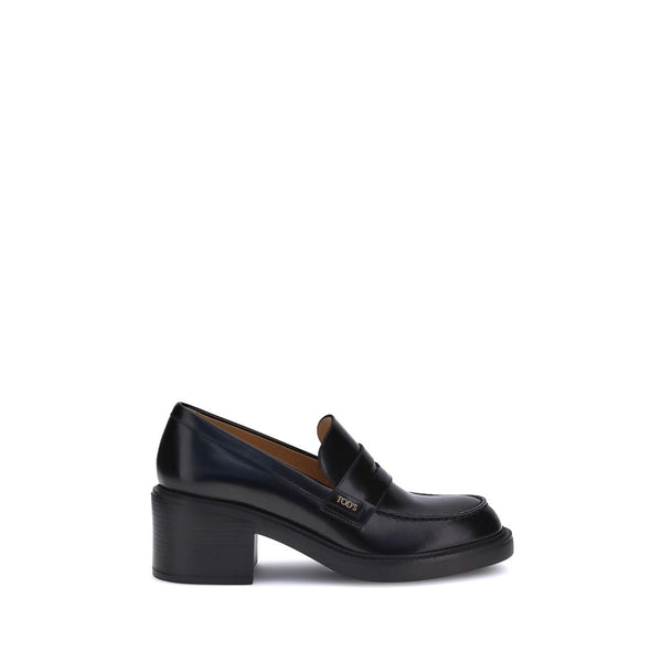Schwarze Kalbshaut Bos Taurus Plateau-Loafer
