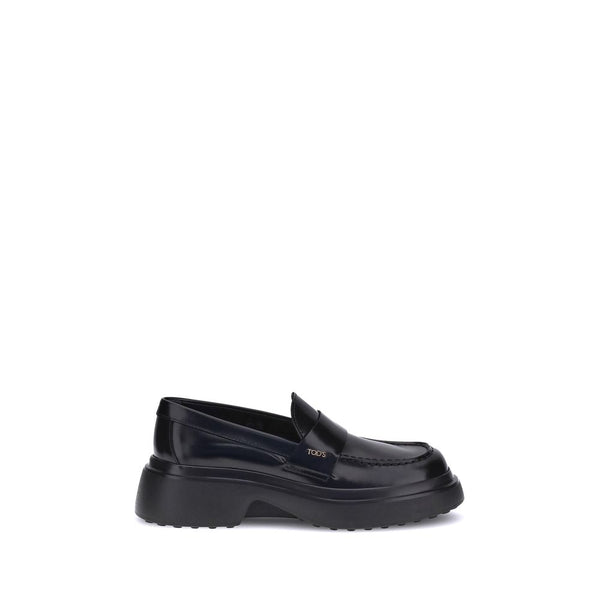 Elegante Plateau-Loafer aus schwarzem Gummi