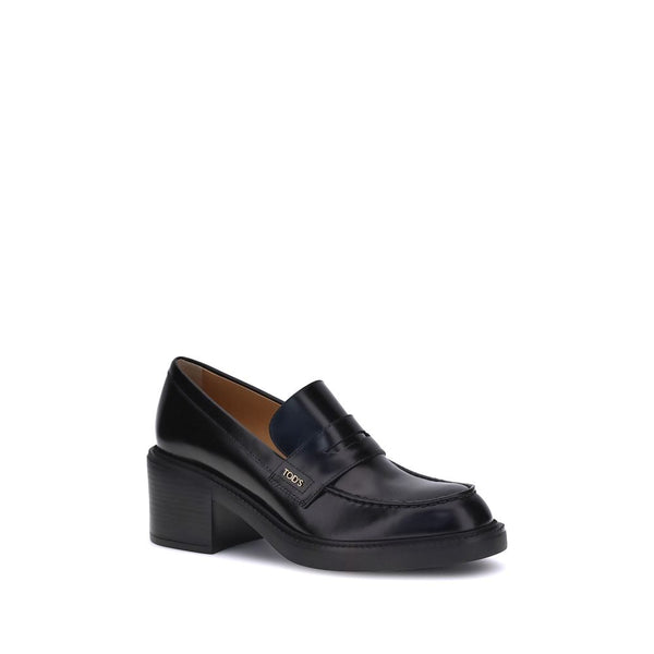 Schwarze Kalbshaut Bos Taurus Plateau-Loafer