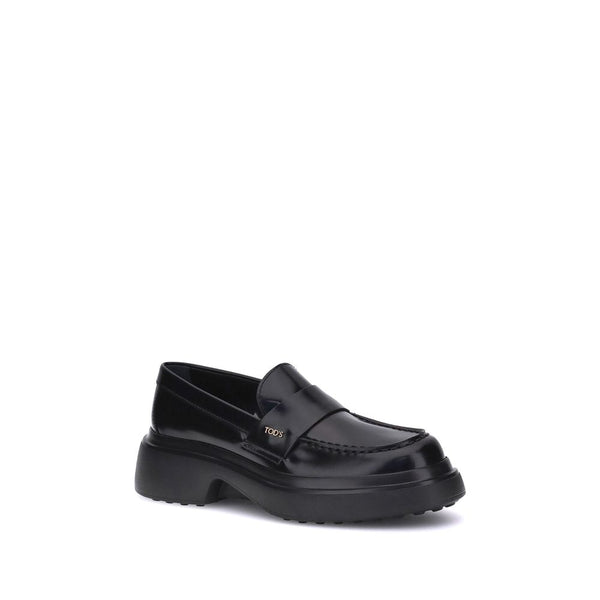 Elegante Plateau-Loafer aus schwarzem Gummi
