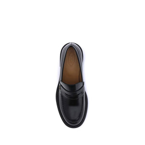 Schwarze Kalbshaut Bos Taurus Plateau-Loafer