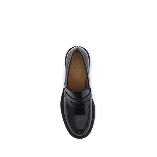 Schwarze Kalbshaut Bos Taurus Plateau-Loafer