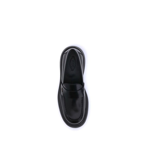 Elegante Plateau-Loafer aus schwarzem Gummi