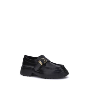 Schwarze Plateau-Loafer aus Gummi
