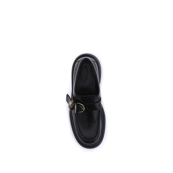 Schwarze Plateau-Loafer aus Gummi