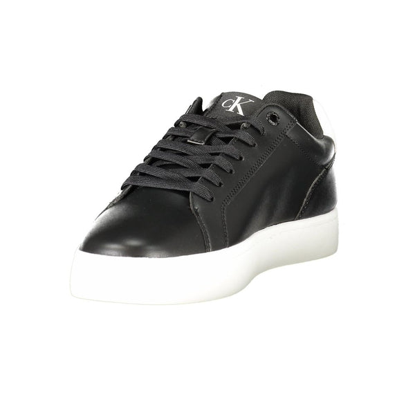 Schwarzes Leder Herren Sneaker