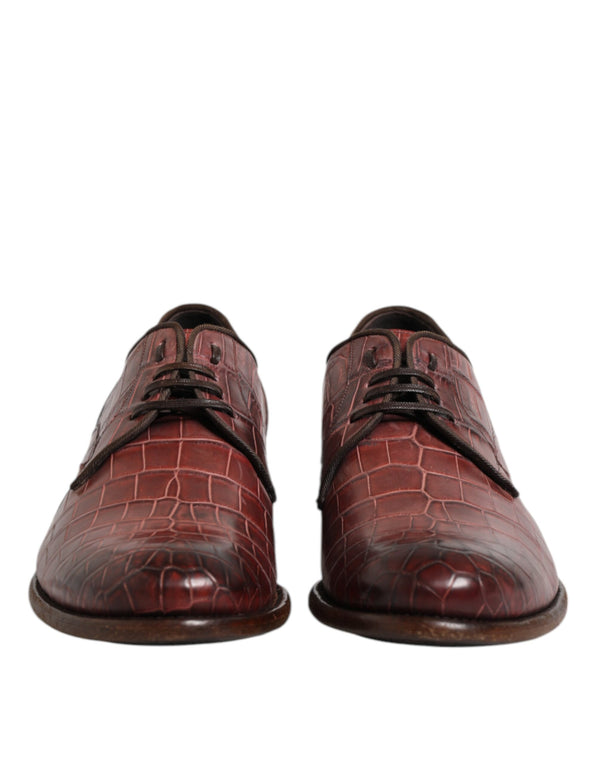 Burgundy Leder Schnürschuhe Derby Dress Schuhe
