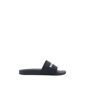 Flache Gummisandalen in Schwarz