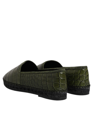 Grüne Exotische Leder Espadrilles Slip On Schuhe
