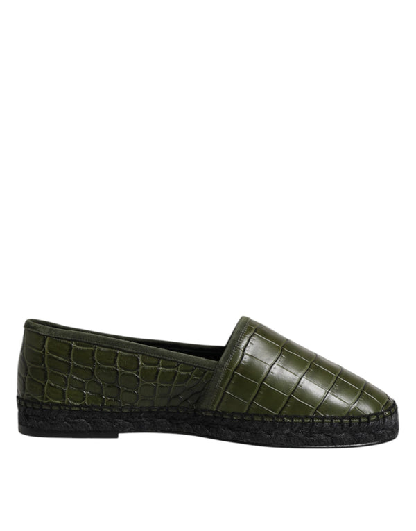 Grüne Exotische Leder Espadrilles Slip On Schuhe