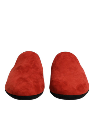 Orange Wildleder Pantoffeln Flach Hausschuhe