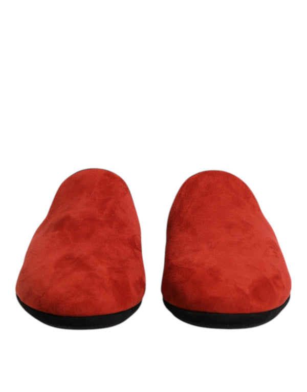 Orange Wildleder Pantoffeln Flach Hausschuhe