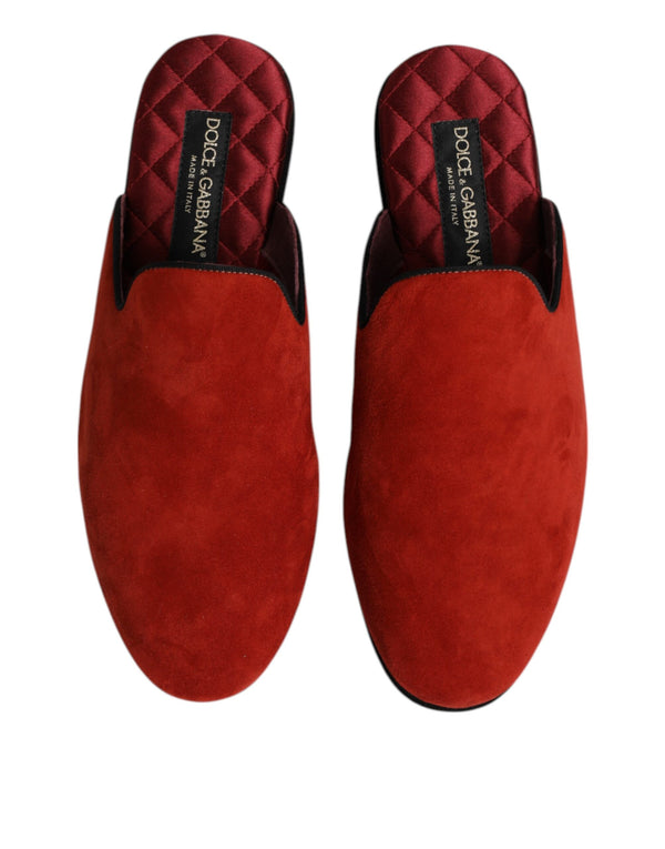 Orange Wildleder Pantoffeln Flach Hausschuhe