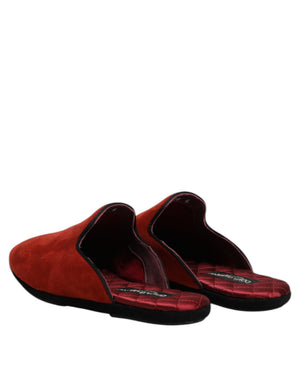 Orange Wildleder Pantoffeln Flach Hausschuhe