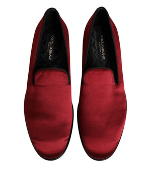 Rot Samt Slip On Loafers Formelle Schuhe