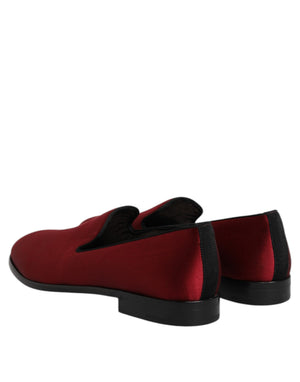 Rot Samt Slip On Loafers Formelle Schuhe