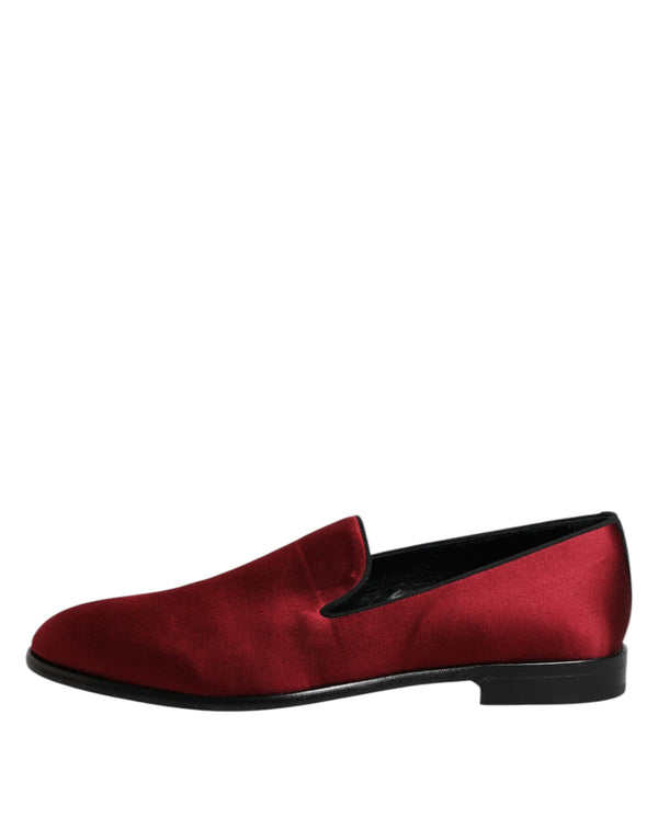 Rot Samt Slip On Loafers Formelle Schuhe
