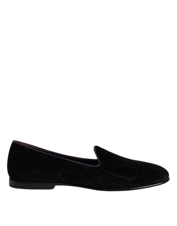 Schwarz DG Crown Stickerei Loafers Slip On Schuhe