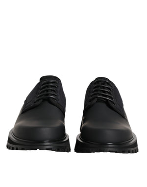 Schwarze Leder-Schnürschuhe für Trekking-Anzüge
