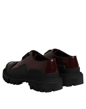 Rote Leder-Schnürschuhe für Trekking-Anzüge