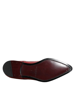 Rote Exotische Leder Schnürschuhe Dress Derby Schuhe