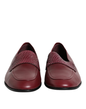 Burgunderfarbenes Kalbsleder Formelle Slipper