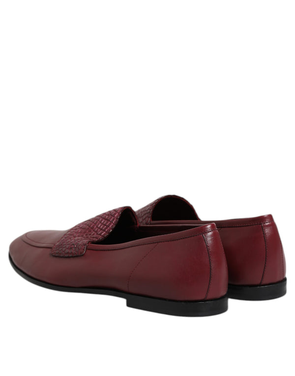 Burgunderfarbenes Kalbsleder Formelle Slipper